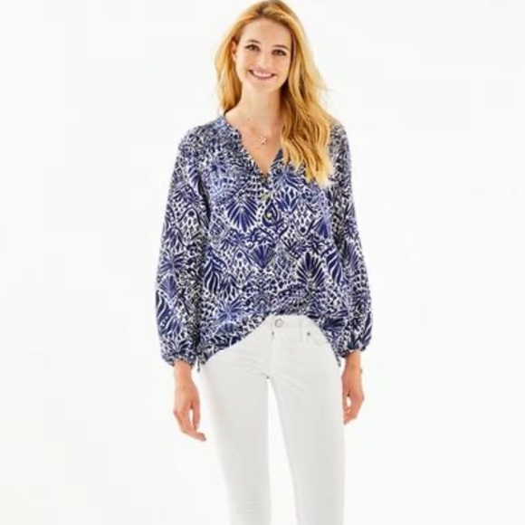 Lilly Pulitzer Tops - New! LILLY PULITZER Elsa Top-High Tide Navy